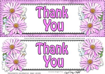 Large Dl Thank You Daisies Floral 3D Decoupage