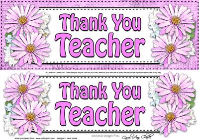 Large Dl Thank You Teacher Daisies Floral 3D Decoupage