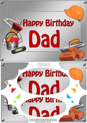 A5 Birthday Dad Handyman Tools Scallop Corners & Pyramage