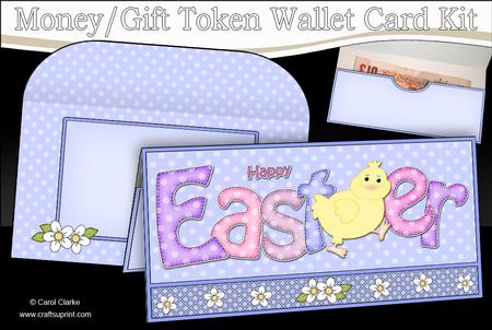 Easter Little Chick Money or Gift Wallet Card Kit