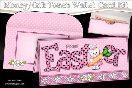 Easter Teddy Tess Money or Gift Wallet Card Kit