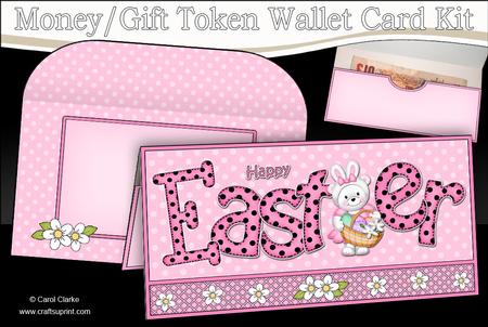 Easter Teddy Tess Money or Gift Wallet Card Kit