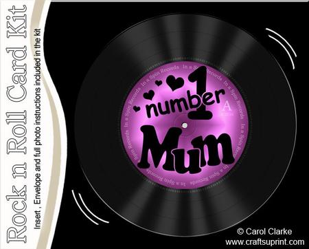 Number 1 Mum Record Rock N Roll Kit, Envelope and Insert