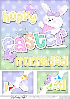 8x8 Hoppy Easter Mum & Dad Easter Bunny Girl Felties