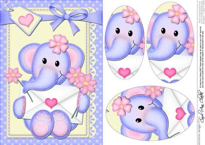 A5 Lola Elephant's Letter Oval Pyramage Topper