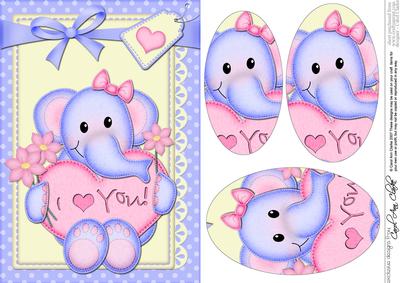 A5 Lola Elephant's Heart Oval Pyramage Topper