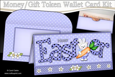 Easter Teddy Tess Money or Gift Wallet Card Kit