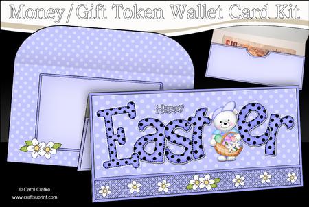 Easter Teddy Tess Money or Gift Wallet Card Kit