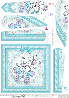 Fluttery Butterfly Quick Card with Fan Pyramage Topper