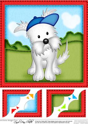 8 x 8 Jock Westie Dog Scalloped Corner Topper