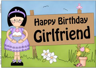 A4 Birthday Girlfriend Girlz Roz Topper