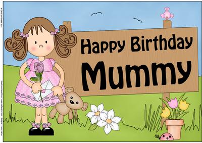 A4 Birthday Mummy Girlz Zoe Topper