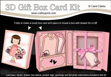 3D Suzi Goes Shopping Gift Box Card Kit with 3D Decoupage