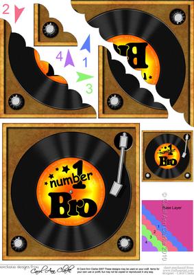 Number 1 Bro Record Scallop Corner Side Stacker Topper