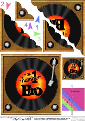 Number 1 Bro Record Scallop Corner Side Stacker Topper
