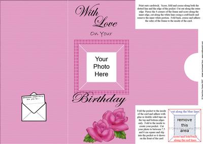 Add a Photo Birthday Roses with Easy Fold Frame