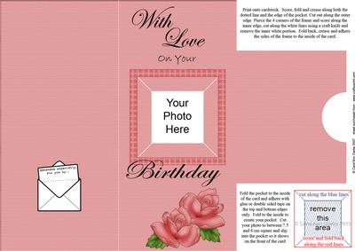 Add a Photo Birthday Roses with Easy Fold Frame