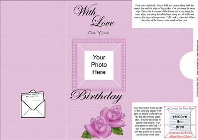 Add a Photo Birthday Roses with Easy Fold Frame