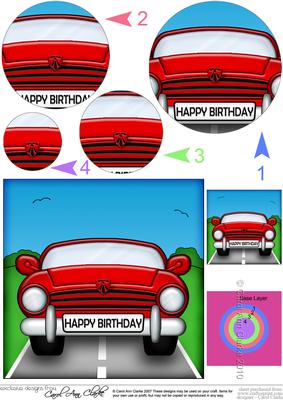 Sports Car Circle Pyramage Topper