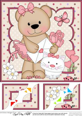 8 x 8 Livvy Bear's Letter Scalloped Corner Topper