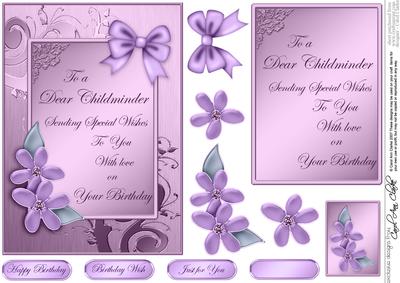5 x 7 Metallic Birthday Childminder 3D Decoupage