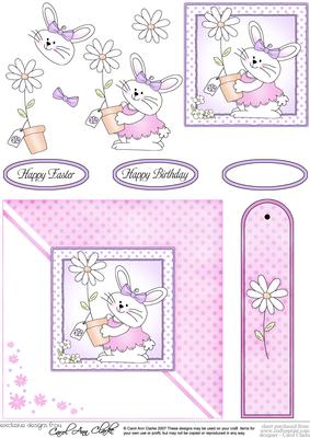 Little Bunny Quick Card with Decoupage
