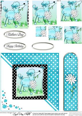 Cute Poodle Quick Card with Pyramage