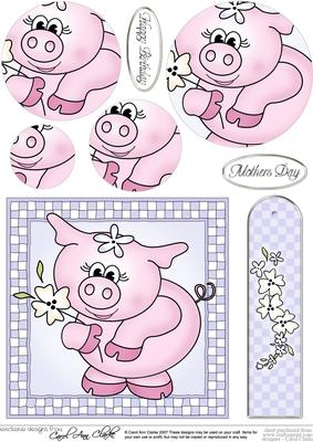 Princess Piggywig Quick Card with Circle Pyramage