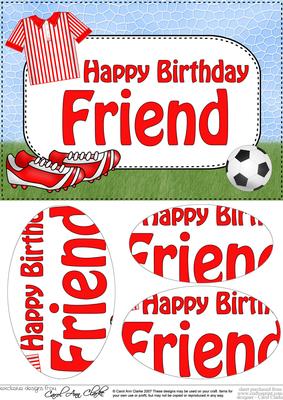A5 Birthday Friend Football Oval Pyramage Topper