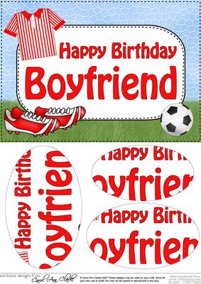 A5 Birthday Boyfriend Football Oval Pyramage Topper