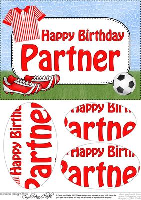 A5 Birthday Partner Football Oval Pyramage Topper