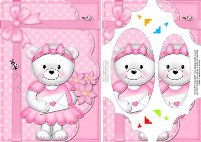 A5 Teddy Tess's Flowers Scallop Corners and Pyramage