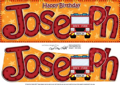 Large Dl Birthday Joseph Fire Engine Quick Card N 3D Decoupa