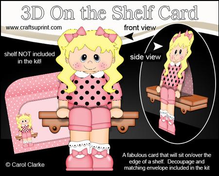 3D on the Shelf Card Kit - Little Girl Ang