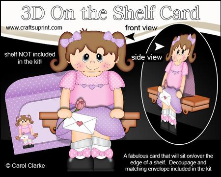3D on the Shelf Card Kit - Little Girl Beth