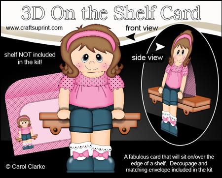 3D on the Shelf Card Kit - Little Girl Lisa