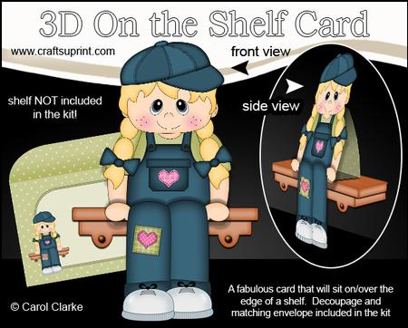 3D on the Shelf Card Kit - Little Girl Cath