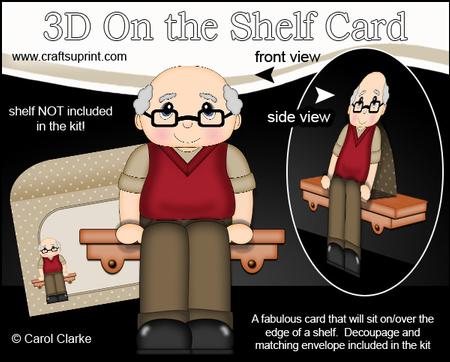 3D on the Shelf Card Kit - Old Man Arthur