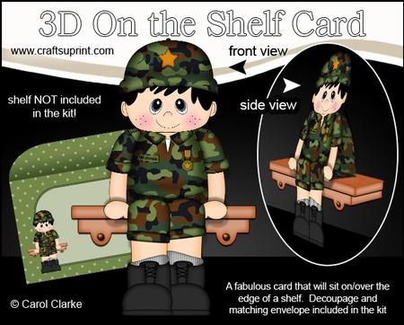 3D on the Shelf Card Kit - Army Boy Bob