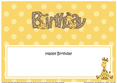Birthday Sophie Giraffe Large Dl Matching Insert
