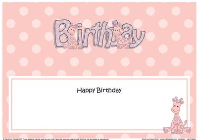 Birthday Sophie Giraffe Large Dl Matching Insert