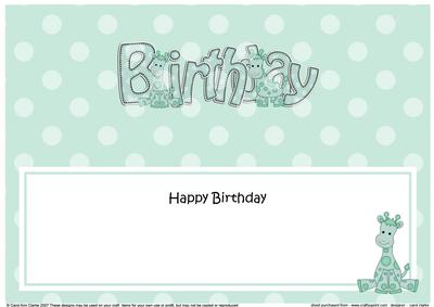 Birthday Sophie Giraffe Large Dl Matching Insert