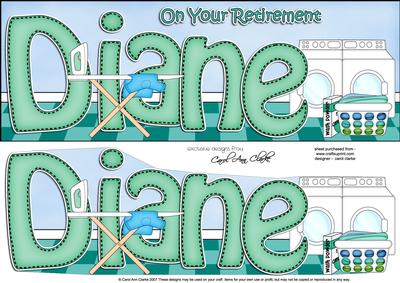 Large Dl Retirement Diane Quick Card 3D Decoupage