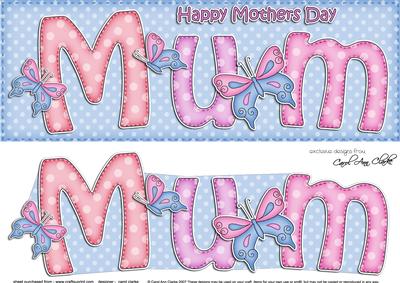 Large Dl Mothers Day Mum Butterflies Card & Decoupage