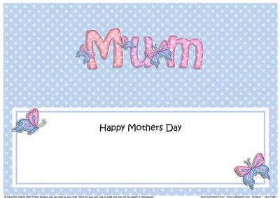 Large Dl Mothers Day Mum Butterflies Insert