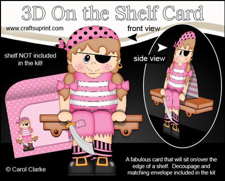 3D on the Shelf Card Kit - Pirate Janet