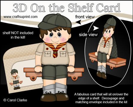 3D on the Shelf Card Kit - Boy Scout Mick