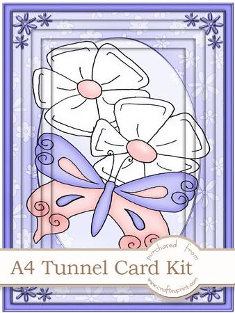 A4 Fluttery Butterfly in Lilac Tunnel Card Kit