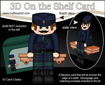 3D on the Shelf Card Kit - John the Tartan Soldier