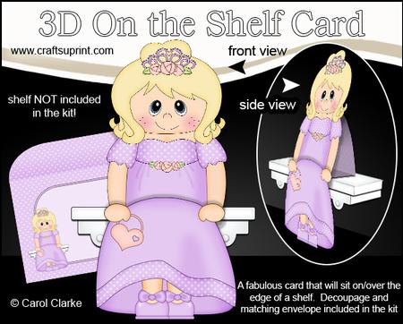 3D on the Shelf Card Kit - Leigh Bridesmaid/prom Girl